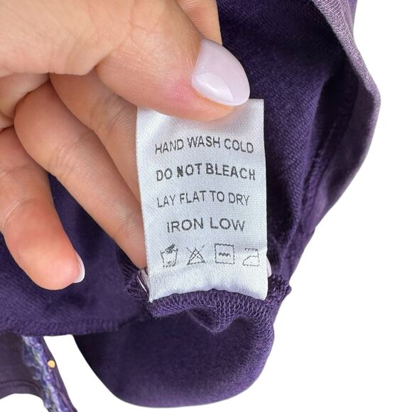 White Birch Purple Mineral Wash Velvet Trim Sequis Button Up Relaxed Shacket - Picture 16 of 16